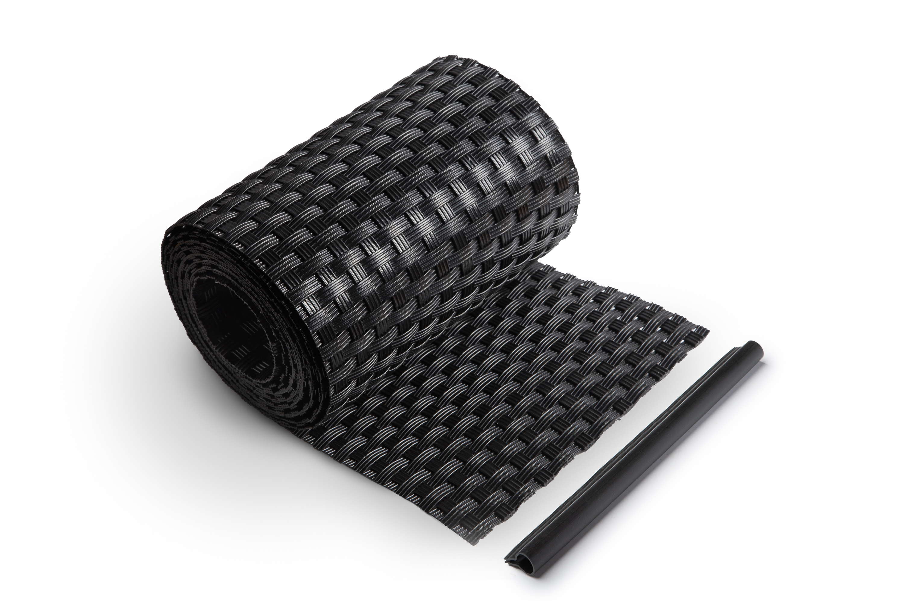 Rattan Sichtschutzstreifen SCHWARZ 255 cm