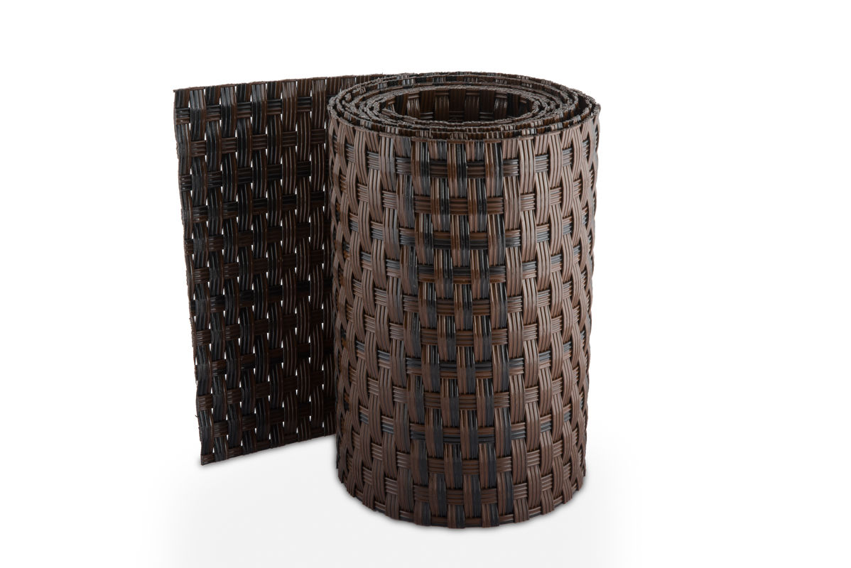 Rattan Sichtschutzstreifen SCHWARZBRAUN 255 cm