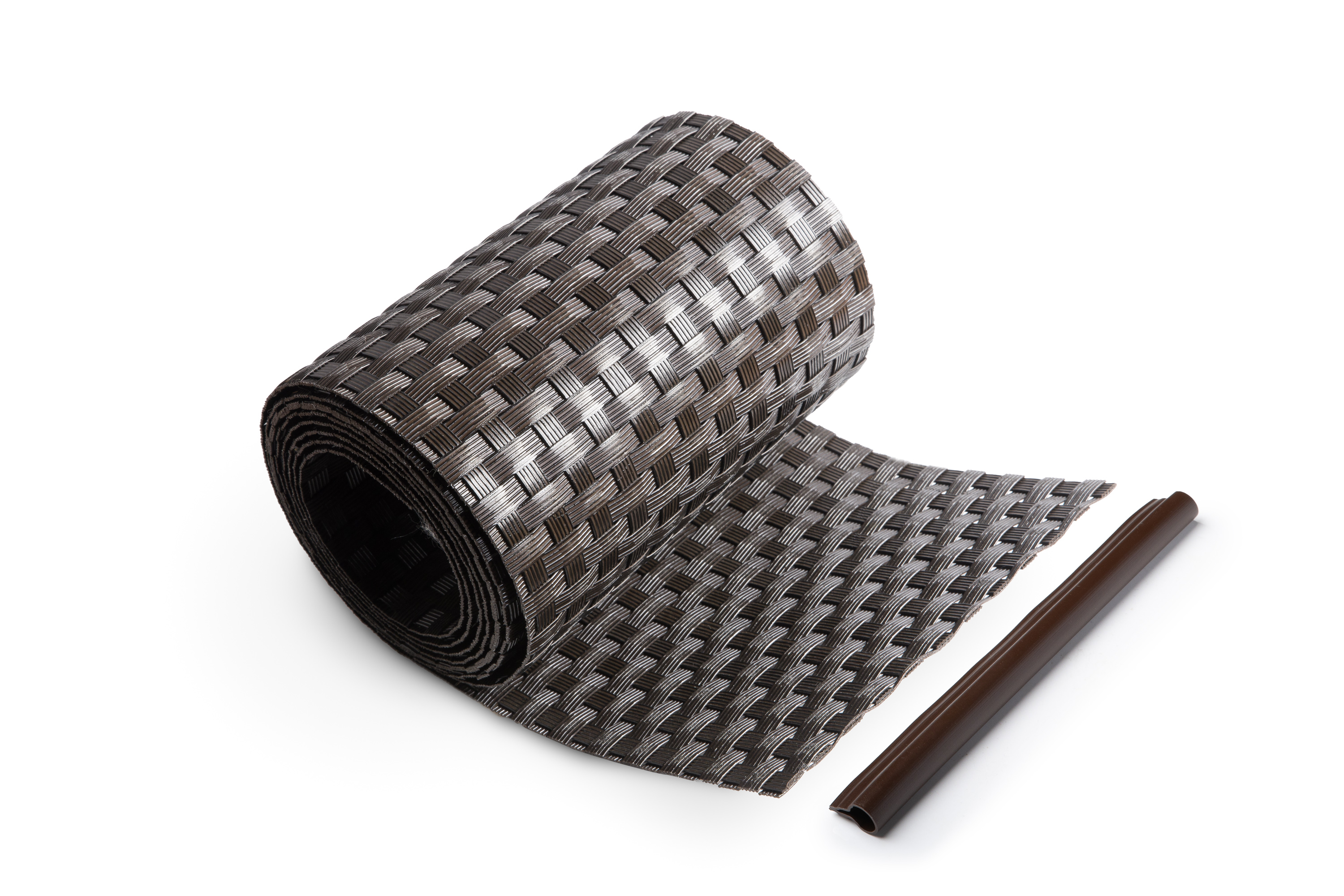 Rattan Sichtschutzstreifen DUNKELBRAUN 255 cm