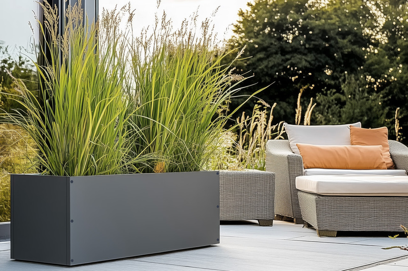 Metall Pflanzkasten mit Wärmeisolierung 110 x 36 x 70 cm