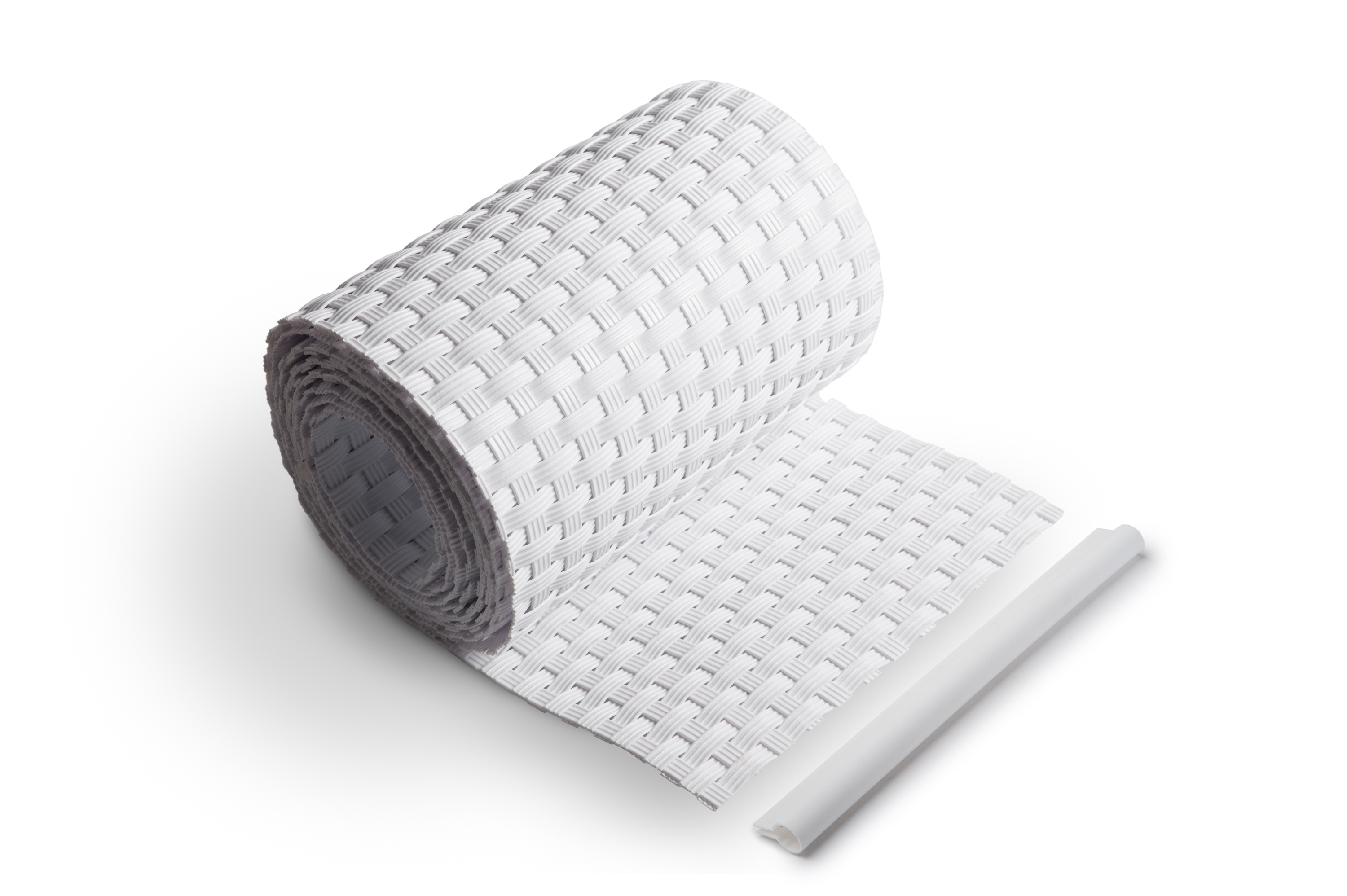 Rattan Sichtschutzstreifen WEIß 225 cm