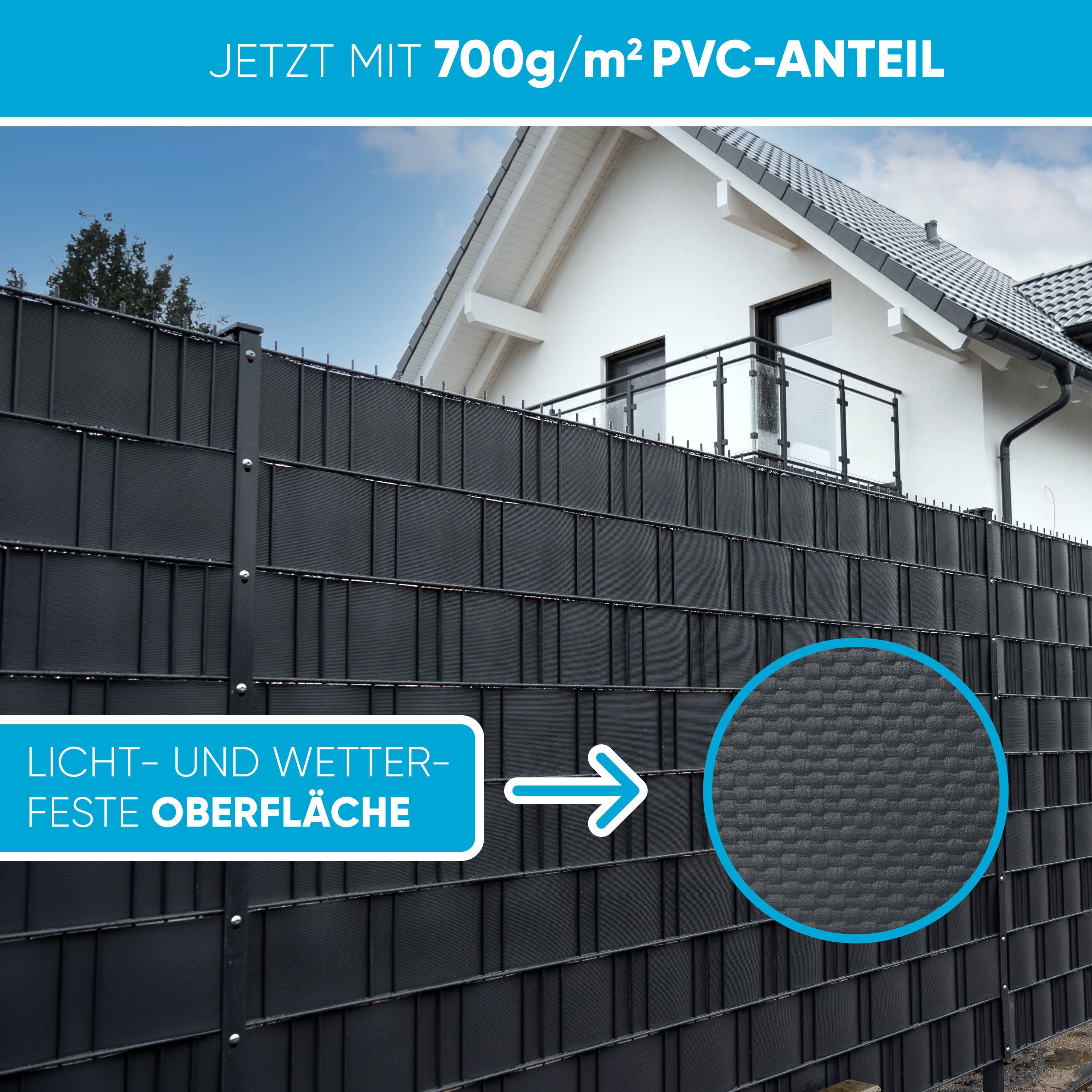 Sichtschutzstreifen PVC Anthrazit (3,5m)