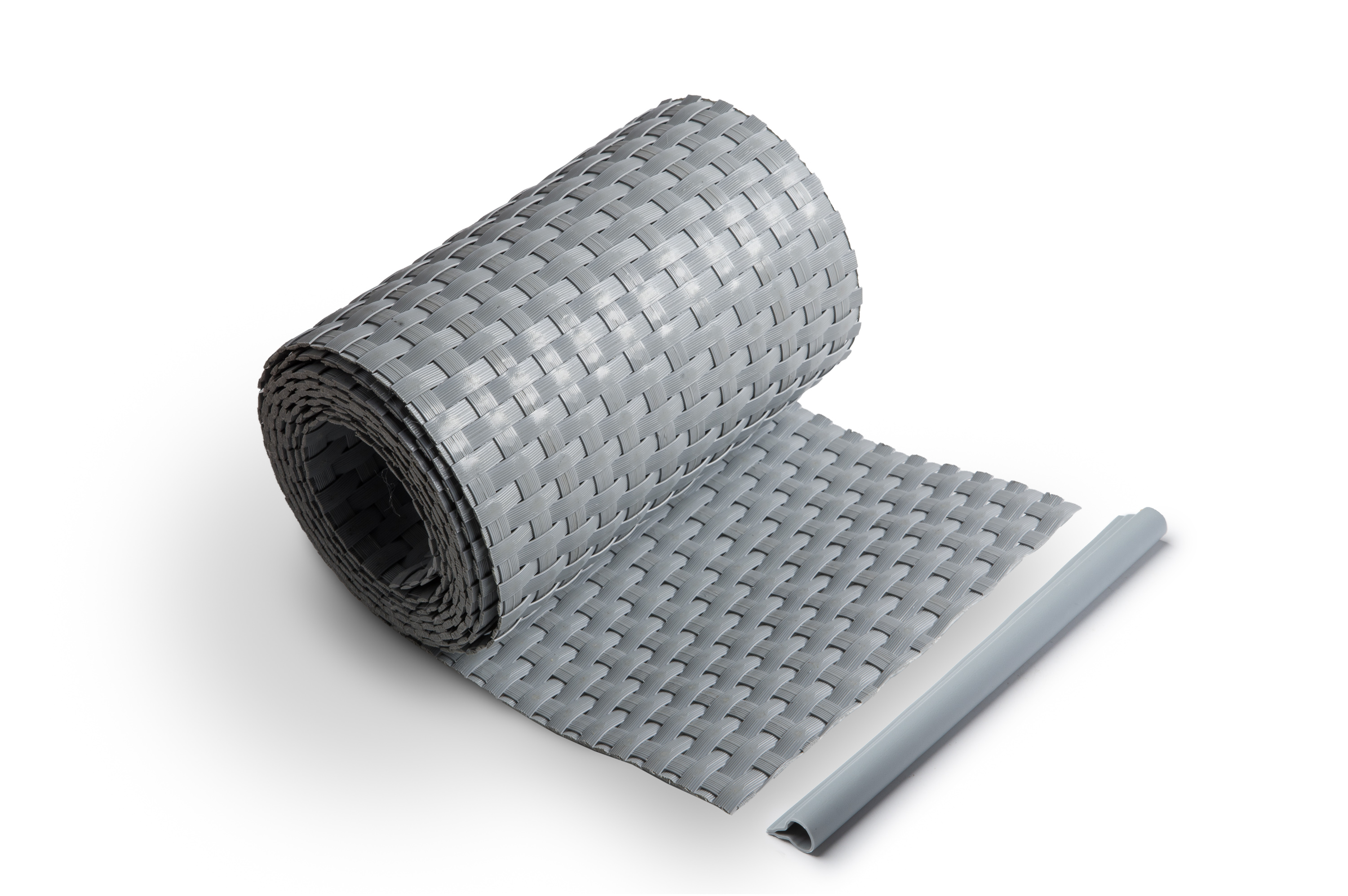 Rattan Sichtschutzstreifen HELLGRAU 255 cm