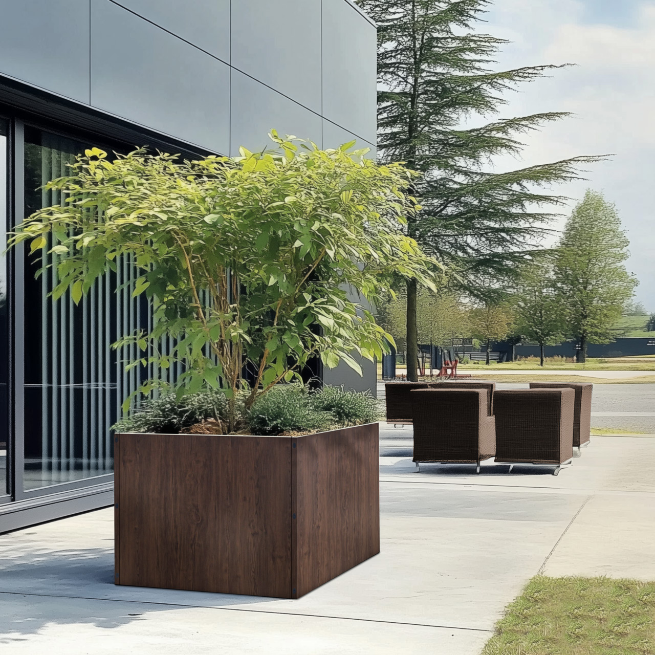 Metall Pflanzkasten mit Wärmeisolierung 100 x 100 x 70 cm