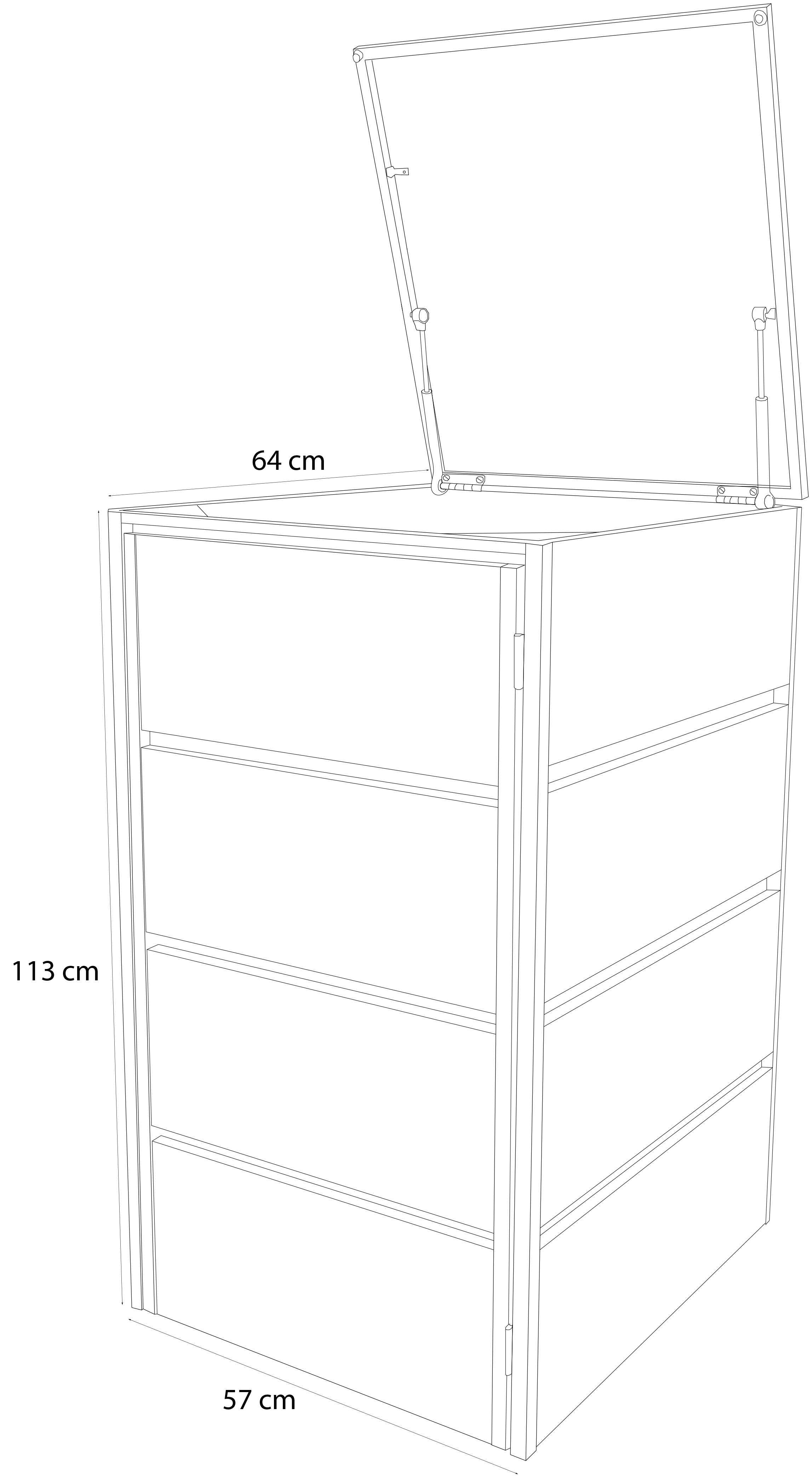3er Mülltonnenbox 120L | Feuerverzinktes Metall mit Sichtstreifen