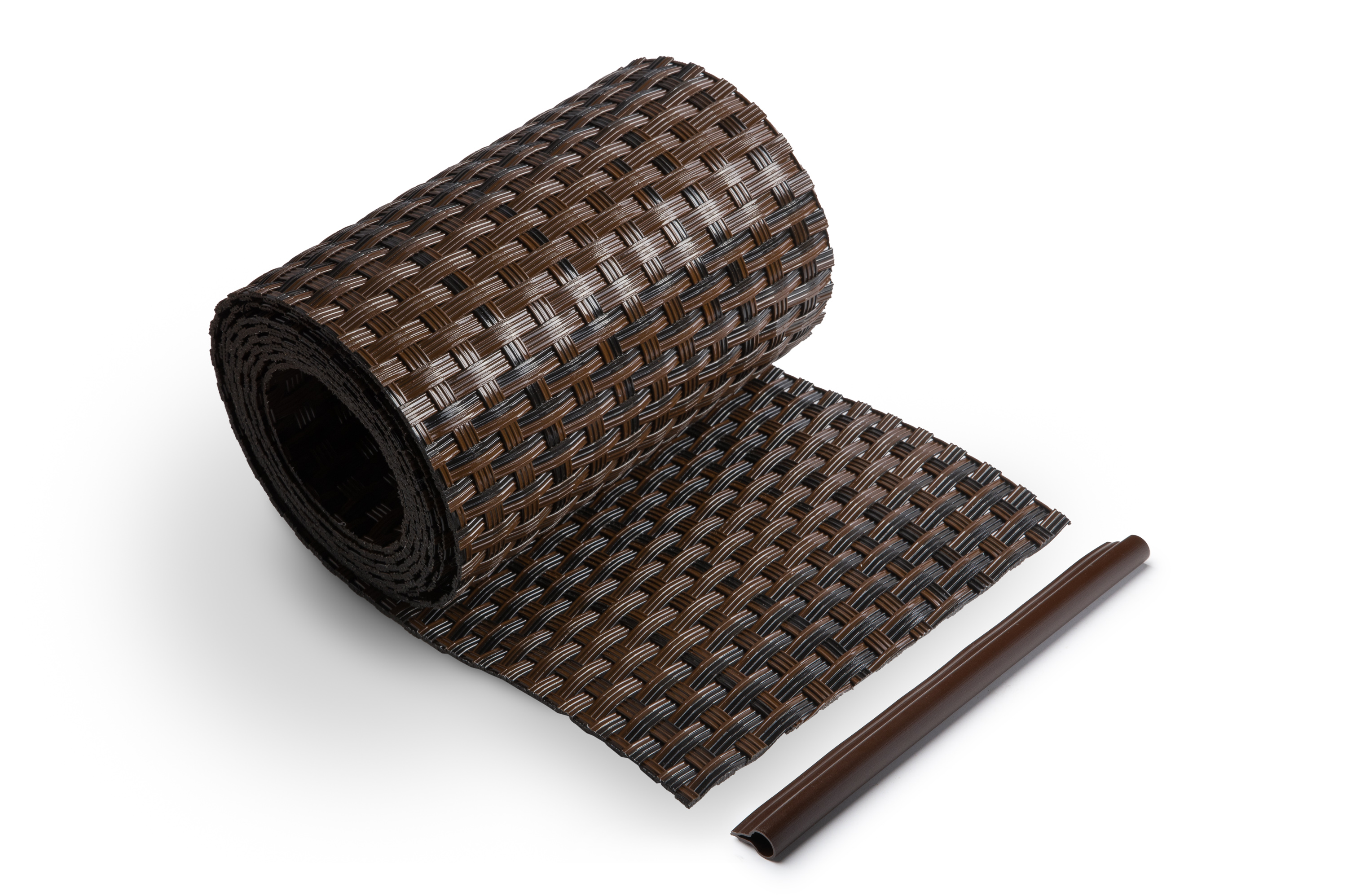 Rattan Sichtschutzstreifen SCHWARZBRAUN 255 cm