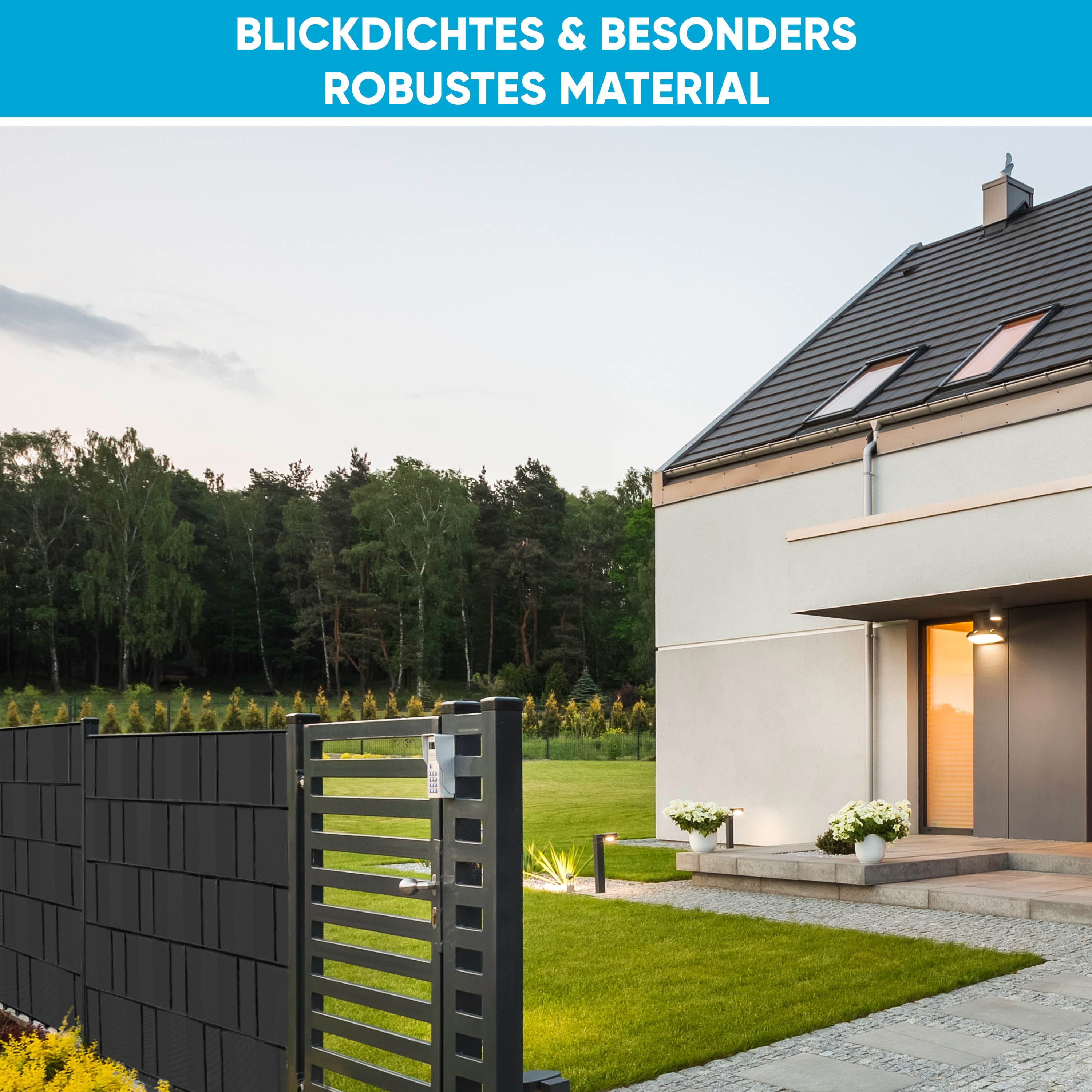 Sichtschutzstreifen PVC Anthrazit (35m Rolle)