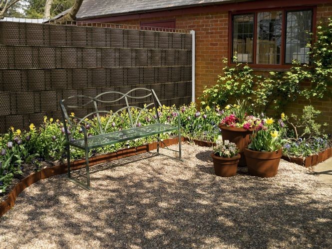 Rattan Sichtschutzstreifen DUNKELBRAUN 255 cm