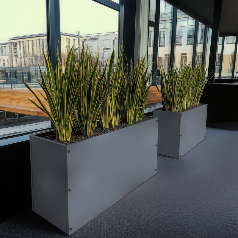 Metall Pflanzkasten mit Wärmeisolierung 110 x 36 x 70 cm