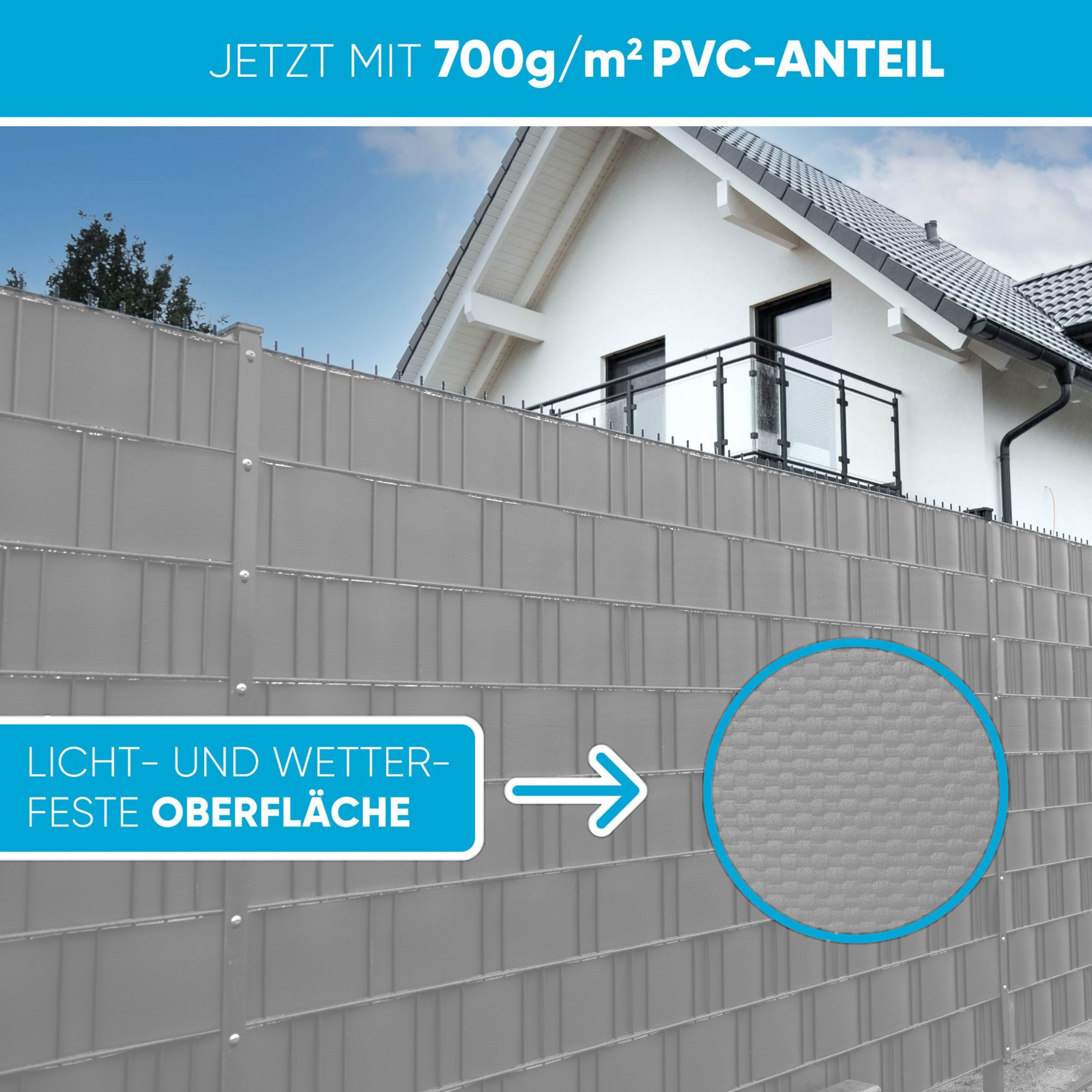 anthrazit bzw. graue sichtschutzstreifen am zaun