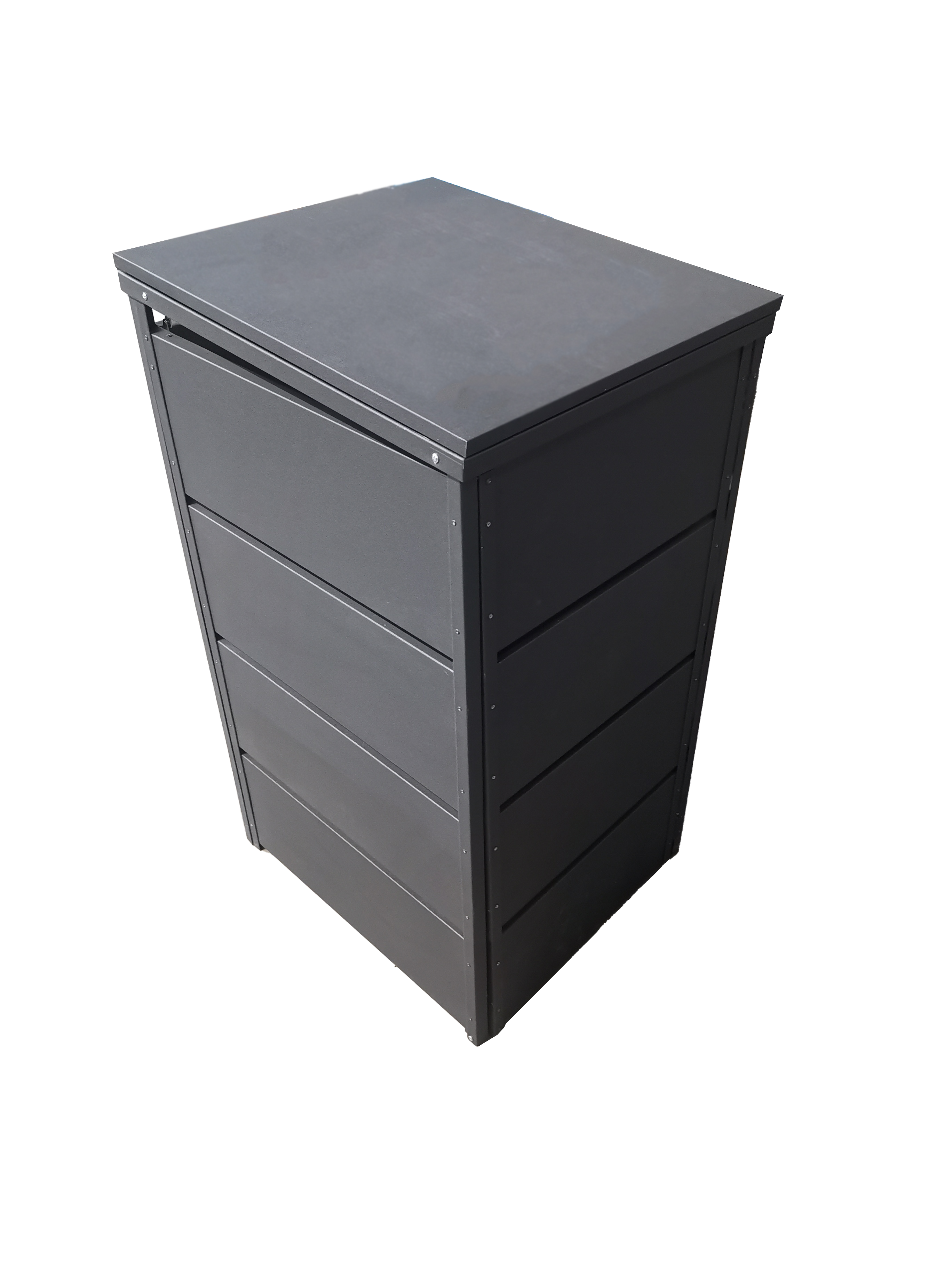 1er Mülltonnenbox 120L | Feuerverzinktes Metall mit Sichtstreifen