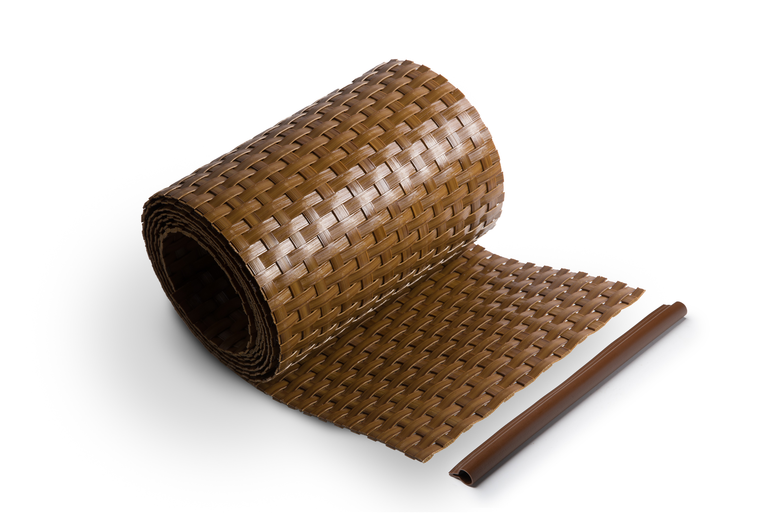 Rattan Sichtschutzstreifen HONIGBRAUN 255 cm